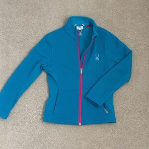Kids Blue Spyder Jacket with Pink Accents